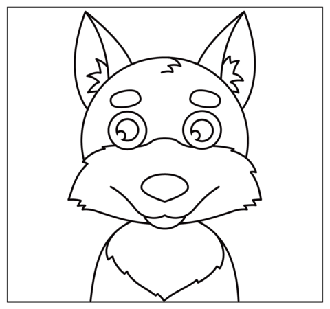 Wolf Selfie Coloring Page